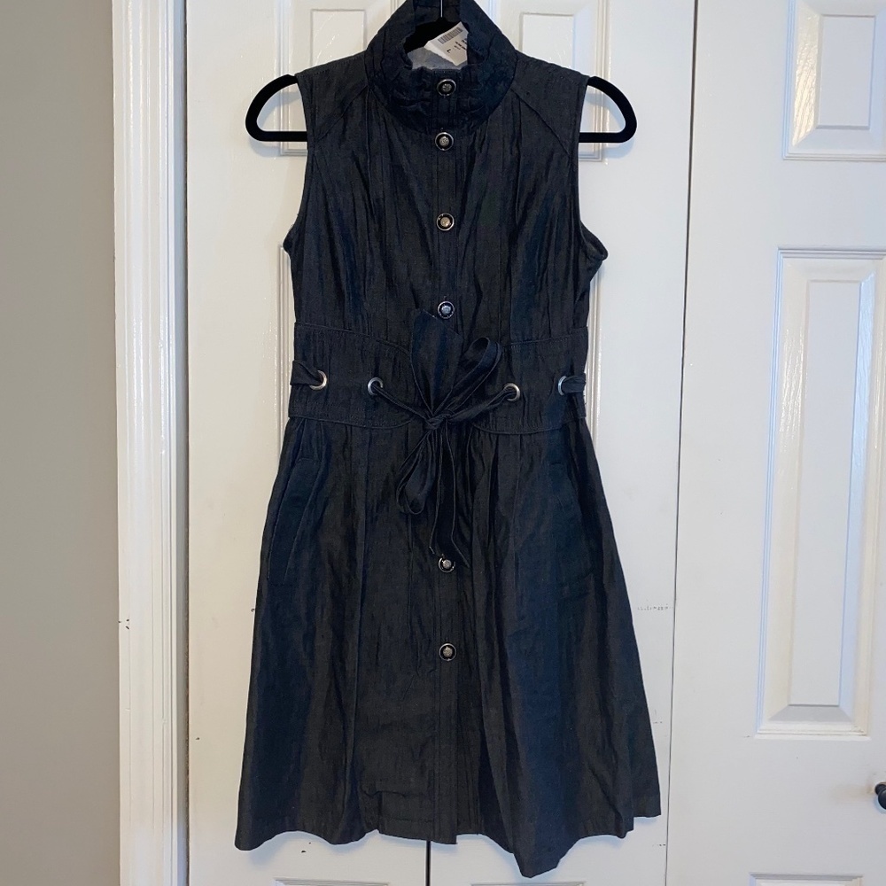 Loveculture size large sleeveless black button dress NEW